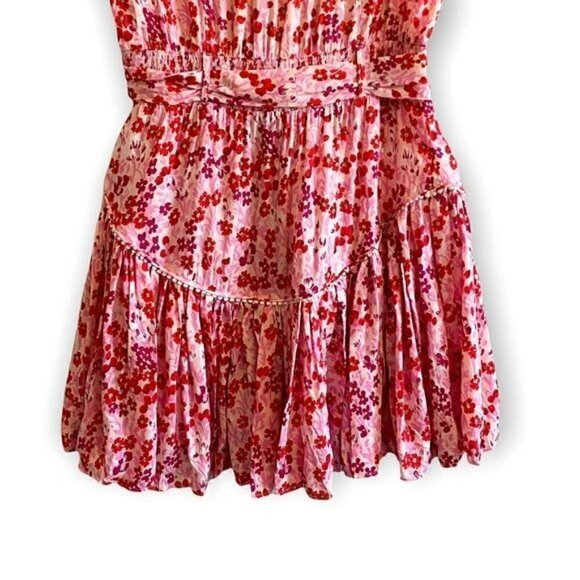 NWT Poupette St Barth Mini Dress, Felicia Floal Mini Dress, Pink Daffodil - Picture 13 of 15
